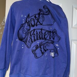Fox Blue Graphic Crewneck Sweater